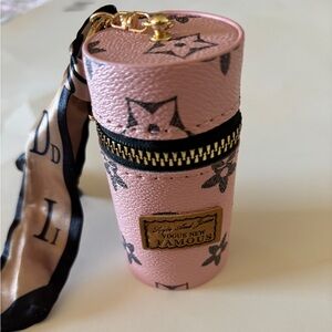 Pink Monogram Cylinder Cosmetic Case